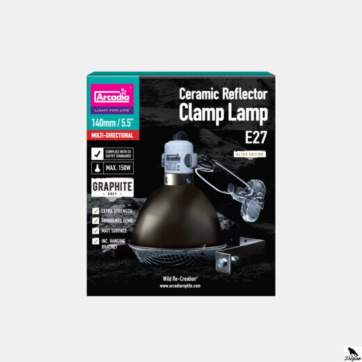 REFLECTOR CLAMP LAMP + DRŽÁK KERAMICKÝ E27 20CM GRAFIT.