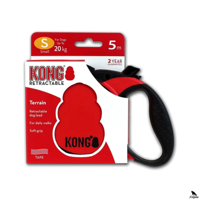 KONG navíjecí vodítko terénní červené S (5 m/20 kg)